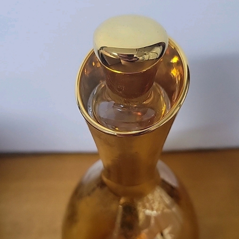 Murano Italy 24 Kt Gold Floral Glass Decanter & 6 Matching Glasses - Picture 6 of 16
